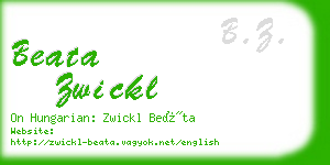 beata zwickl business card